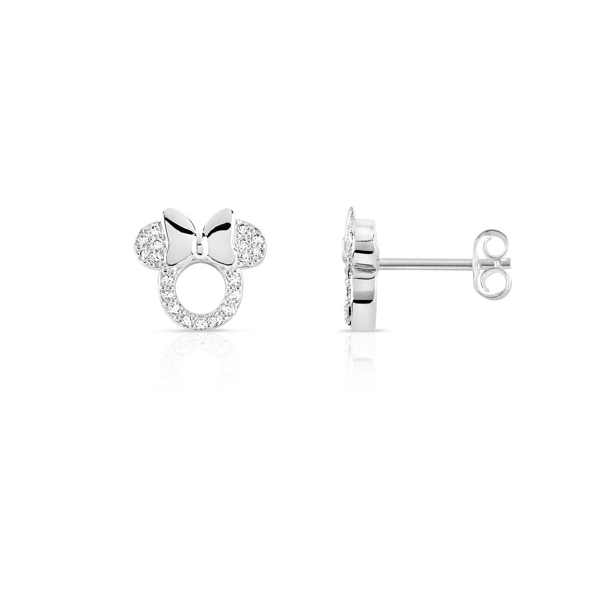 Boucles d'oreilles Fille Disney - Minnie en argent 925 ornées de Cristaux  scintillants